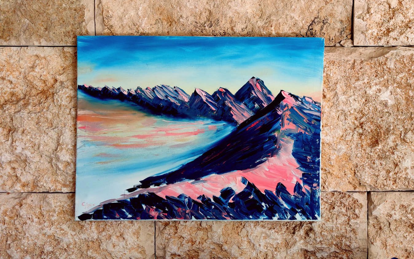 Mount Karbolet Sunrise Israel-Gemälde auf Leinwand/ Israel Painting on Canvas