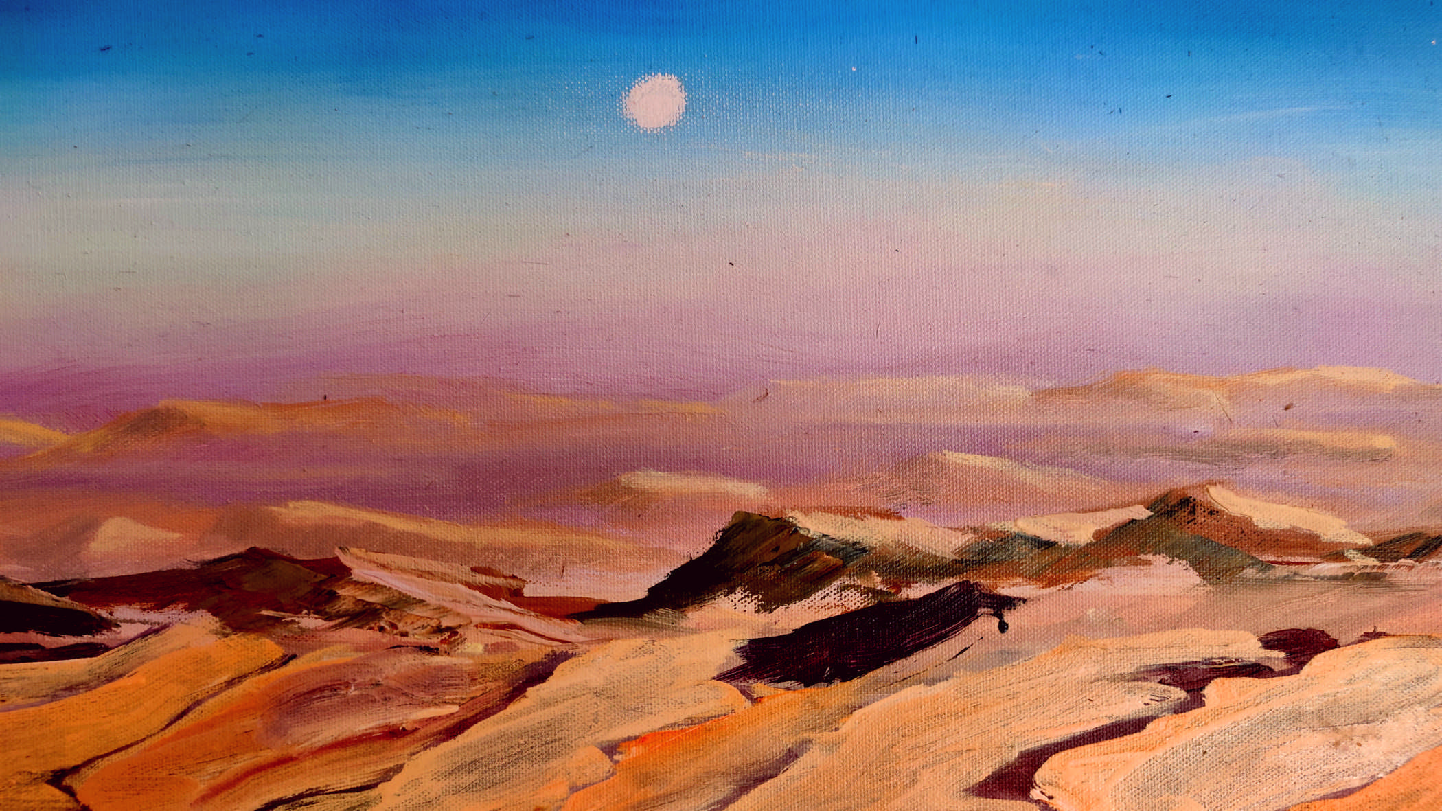 Israelgemälde in der Wüste Negev, oil painting israel