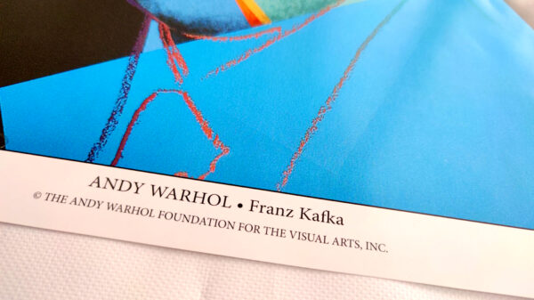 Andy Warhol - Franz Kafka - (c) the Andy Warhol Foundation for The Visual Arts, Inc., Kunstposter mit Spnede für gemeinnütziges Engagement, mit freudlicher Genehmigung der AKIM e.V.