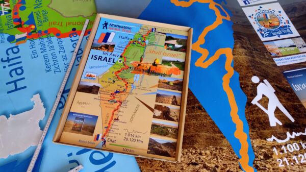 Israel-Landkarte Poster, Motivationsposter zum Wandern, Israel-Trail