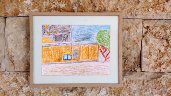 Kibbuz Neot Semadar Israel Gemälde von Kindern für den guten Zweck
